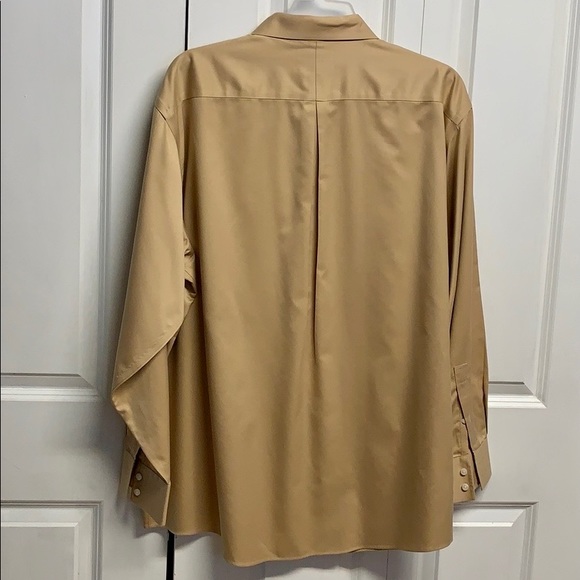 Murano Tan Non Iron Cotton Twill Long Sleeve Dress Shirt Size 18.50’ Tall - Picture 4 of 5